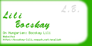 lili bocskay business card